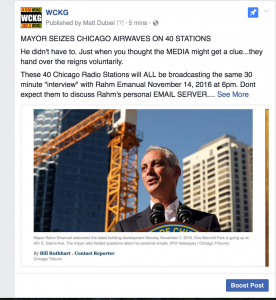 chicago mayor radio take over