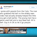 David Kaplan dials in to clarify the foul ball controversy that took place in the Wrigley Field stands on Sunday with a young fan and an adult.