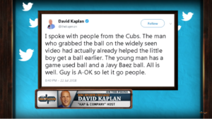 David Kaplan dials in to clarify the foul ball controversy that took place in the Wrigley Field stands on Sunday with a young fan and an adult.