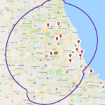 AM 1530 WCKG Elmhurst Chicago Daytime Coverage Map